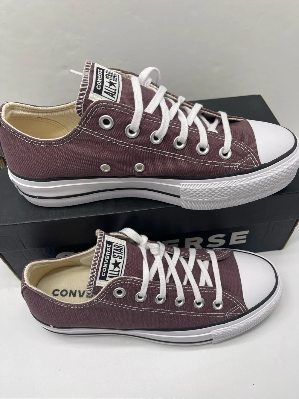 Converse A10647F CTAS LIFT OX TRAIL MIXED/NATURAL IVORY Platform Sneakers Plum
